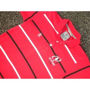 Kukri Sports Polo Shirt Mens XS Red Ulster Rugby Union Ireland Striped Ulstermen